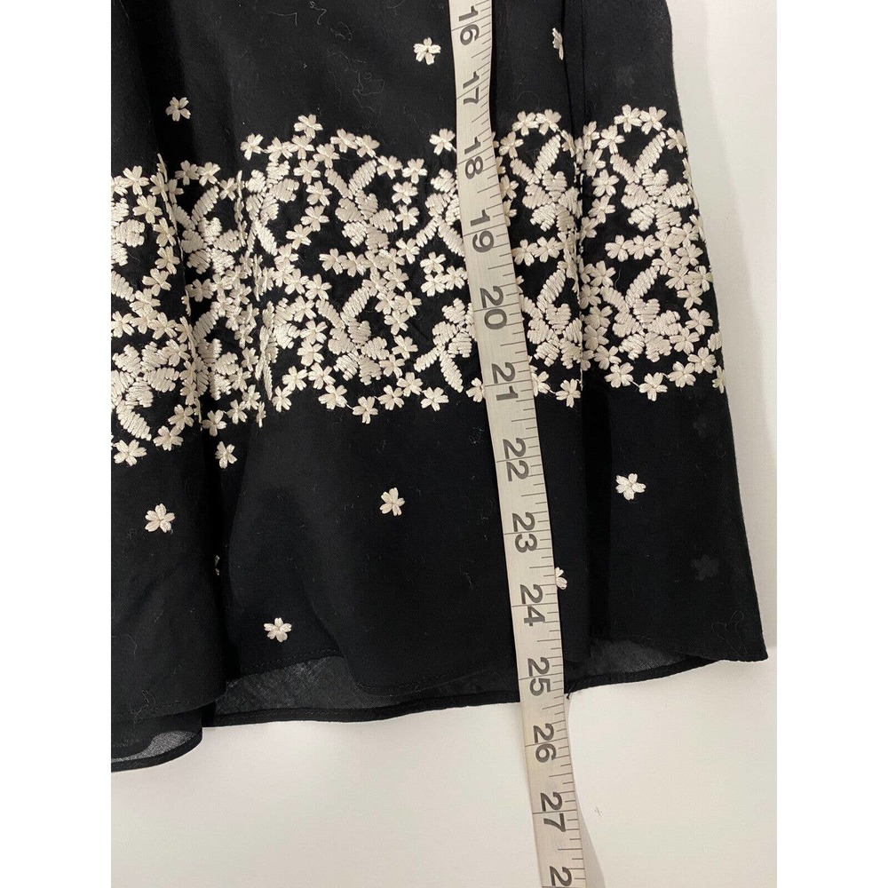 Ann Taylor Loft Tea Party Embroidered A-Line Black And White Polka Dots Size XS - Picture 7 of 8